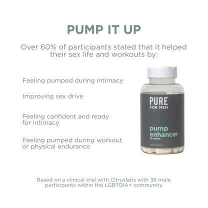 Pure for Men Pump Enhancer | Pre Workout Supplement for Muscle Pump, Stamina