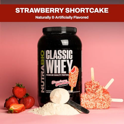 NutraBio Classic Whey Protein Powder Supplement - 25g of Protein Per Scoop - Full-Spectrum
