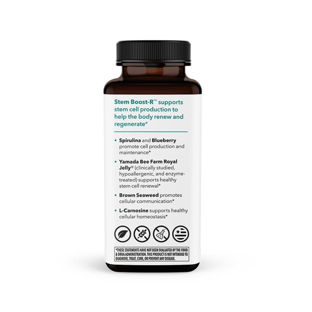LifeSeasons Stem Boost-R - Stem Cell Support - Naturally Repair Damaged Tissue - Vitamin Supplement Rich in Antioxidants - Royal Jelly, Spirulina, Blueberry, Brown Seaweed & L-Carnosine - 120 Capsules