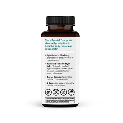 LifeSeasons Stem Boost-R - Stem Cell Support - Naturally Repair Damaged Tissue - Vitamin Supplement Rich in Antioxidants - Royal Jelly, Spirulina, Blueberry, Brown Seaweed & L-Carnosine - 120 Capsules
