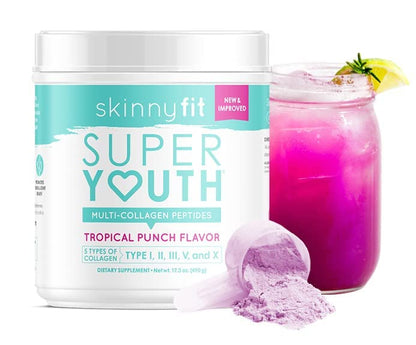 SkinnyFit Super Youth Tropical Punch Multi-Collagen Peptides Plus Apple Cider Vinegar