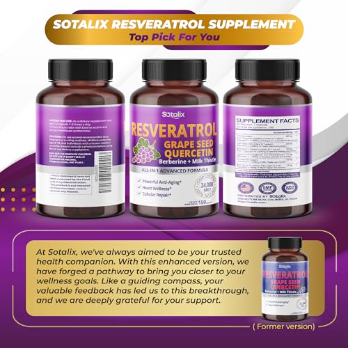 Resveratrol 24,000mg with Grape Seed + Quercetin Berberine + Milk Thistle Powerful Anti