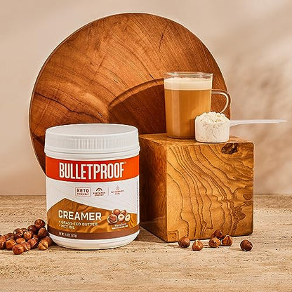 Bulletproof Hazelnut Creamer, 14.8 Ounces, Keto Coffee Creamer with MCT Oil and Grass