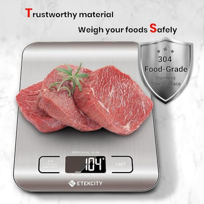 Etekcity Food Scale, Digital Kitchen Scale, 304 Stainless Steel, Weight in Grams