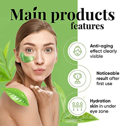 LE GUSHE Under Eye Mask & Under Eye Patches (20 Pairs) - Green Tea Eye Mask