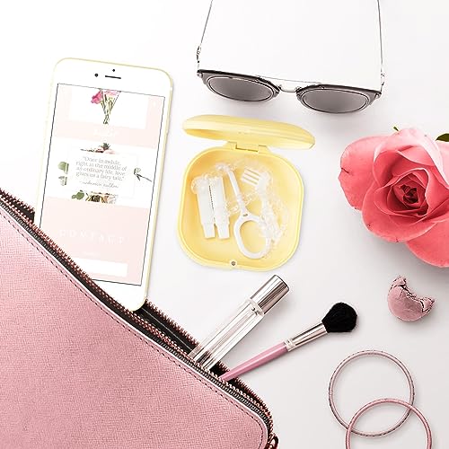 Retainer Case with Mirror and Vent Holes, Cute Retainer Holder Case Compatible with Invisalign