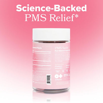 FLO PMS Gummies for Breakouts, Bloating, Cramps, & Mood – 30-Day Supply