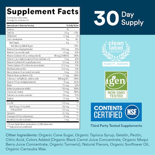 SmartyPants Multivitamin for Men, Gummies: Omega 3 Fish Oil (EPA/DHA), Methylfolate