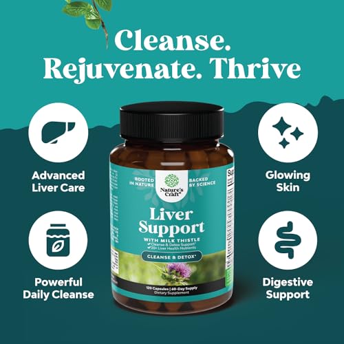 Liver Cleanse Detox & Repair Formula - Herbal Liver Support Supplement with Milk Thistle