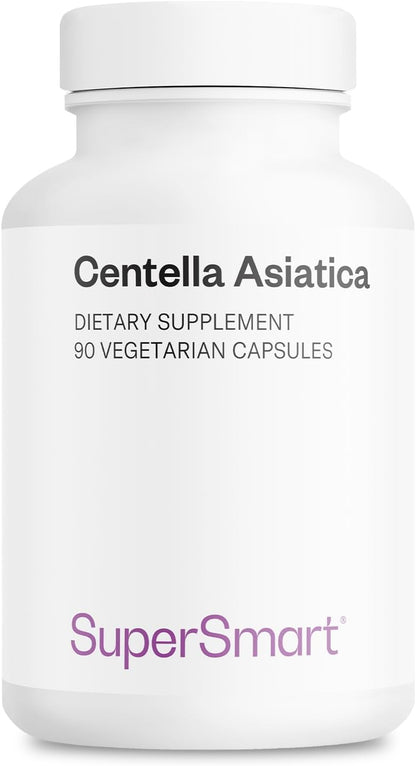 Supersmart - Centella Asiatica 180mg per Day - Gotu Kola Extract Supplement | Non-GMO & Gluten Free - 90 Vegetarian Capsules