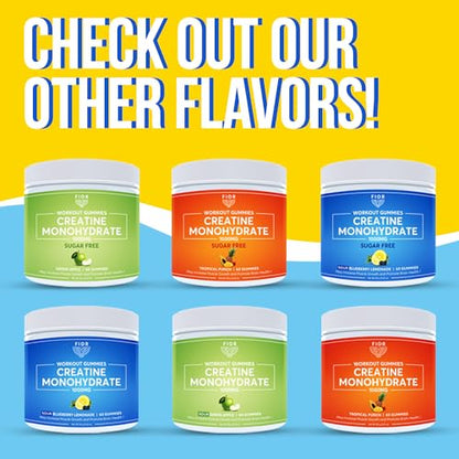 FIOR Sugar-Free Creatine Gummy - Best Creatine Monohydrate Chewable, 60 Count