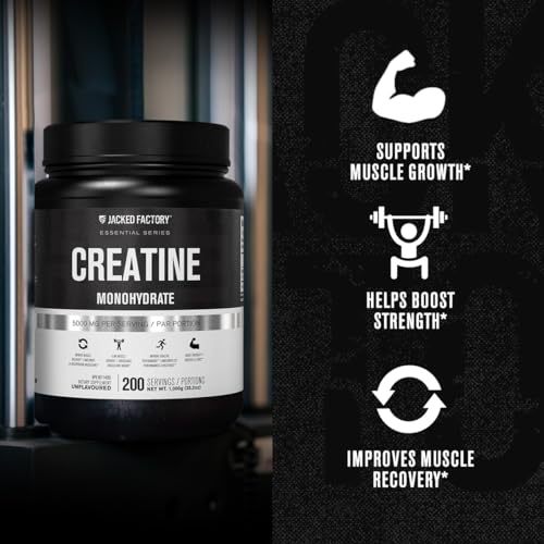 Jacked Factory Creatine Monohydrate Powder 1000g - Creatine Supplement for Muscle