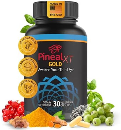 Pineal XT Gold + Pharaoh's Nectar - Pineal Gland Supplement Bundle – 24K Monoatomic Gold Ormus Drops, Pineal Gland Decalcification, Third Eye Awakening, Focus, Energy & Manifestation