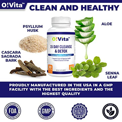 O!VITA 15-Day Cleanse and Detox Supports Digestive and Colon Health, Special Formula