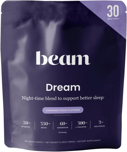 Beam Dream Sleep Powder & Creatine Bundle, Third Party Tested Natural Sleep Aid & Recovery Supplement with Micronized Creatine Monohydrate, Unflavored Pure Creatine Powder for Muscle Strength, Energy