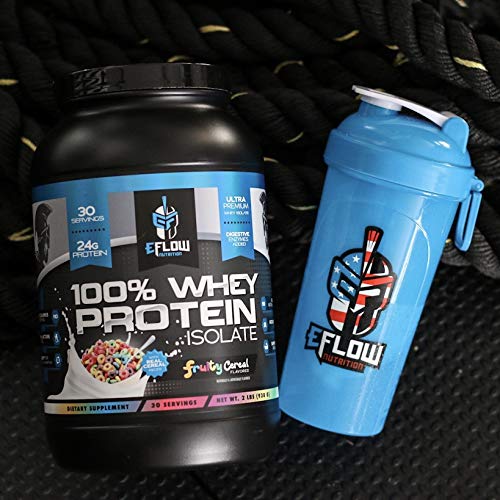 eFlow Nutrition 100% Whey Protein Isolate - Gluten & Lactose-Free Digestive Enzymes