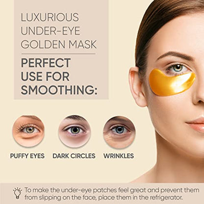 CÉLOR Under Eye Patches (20 Pairs) - Golden Eye Mask with Amino Acid & Collagen