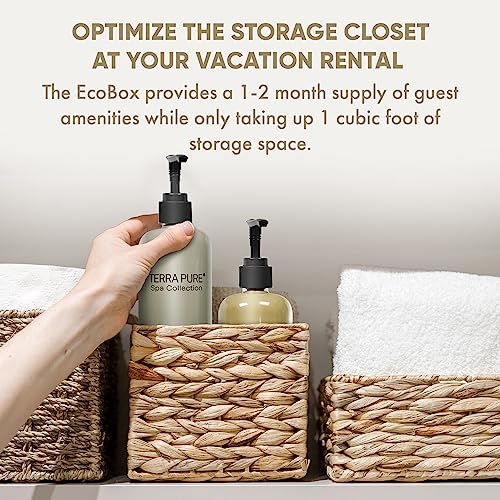 Terra Pure Spa Collection 40 Piece Ecobox All-In-Kit | Green Tea Lemongrass Soap | 12 Shampoo, 8 Conditioner