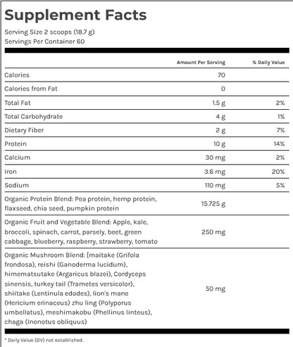 Dr. Fuhrman Pro-Boost Superfood Powder, Certified Organic, with Pea and Hemp Protein