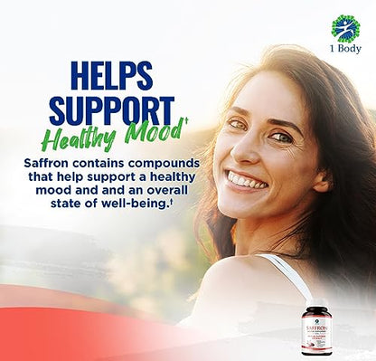 1 Body Saffron Extract 8825 – Antioxidant & Mood Support Saffron Supplement