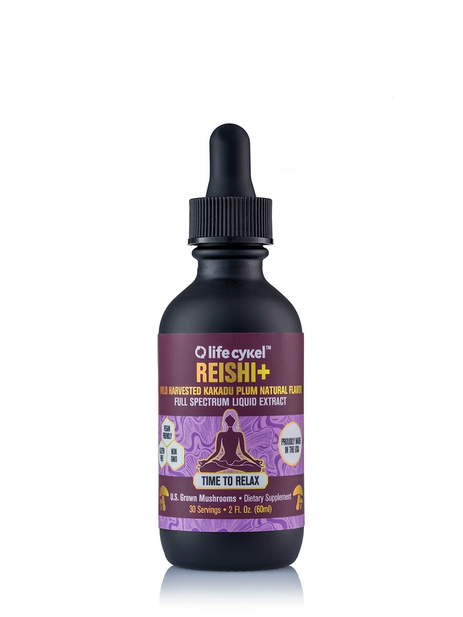 Life Cykel - Reishi Mushroom Extract with Wild Kakadu Plum - Potent Immune & Sleep Support Supplement, Vitamin-C Rich Adaptogen Mushroom Drops - 4 Fl Oz