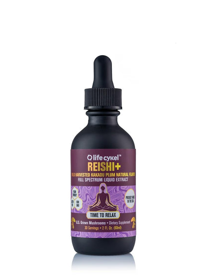 Life Cykel - Reishi Mushroom Extract with Wild Kakadu Plum - Potent Immune & Sleep Support Supplement, Vitamin-C Rich Adaptogen Mushroom Drops - 4 Fl Oz