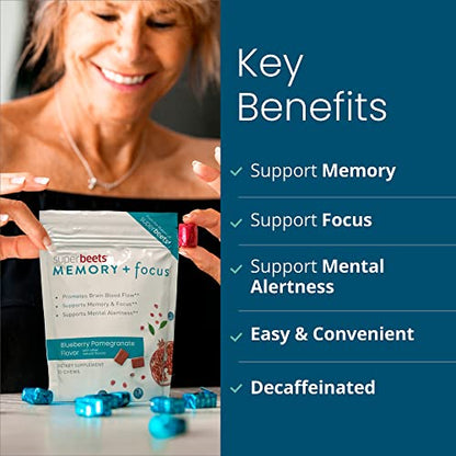 humanN SuperBeets Memory & Focus Brain Supplement Chews – Mental Alertness