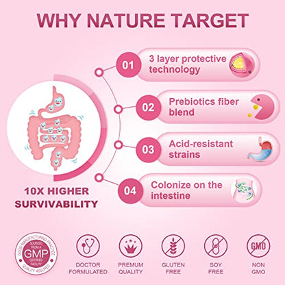 Probiotics-for-Women, Probiotics and Prebiotics, Cranberry and D-Mannose, 50-Billion