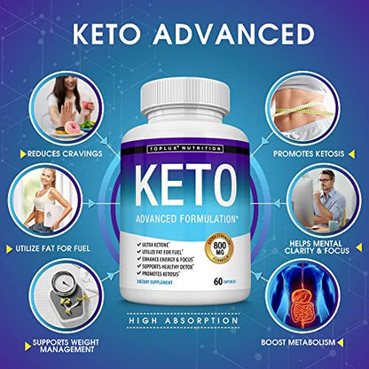 Toplux Keto Pills Ketosis Diet - Natural Ketosis Using Ketone & Ketogenic Diet, Support