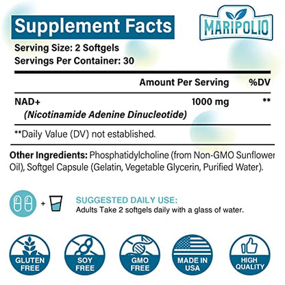 Liposomal NAD+ Supplement 1000 mg | Highest NAD Pontecy | Max Absorption | Pure NAD
