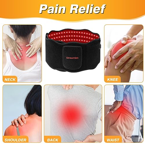 Streamlet Red Light Therapy Belt, 120 LED Combo 660nm 850nm Wearable Red Light Therapy