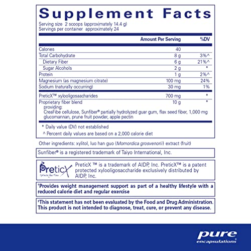 Pure Encapsulations PureLean Fiber | Powdered Blend of Soluble and Insoluble Fibers to Promote Weight Management