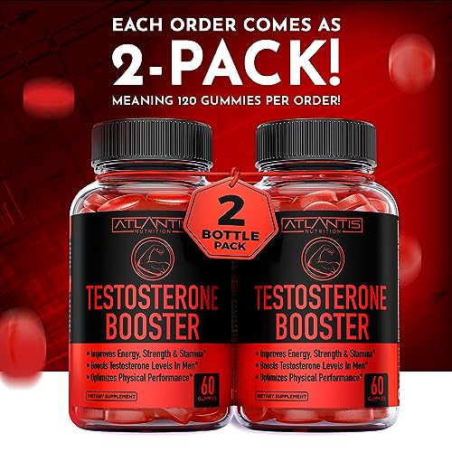 Testosterone Booster For Men Gummies - Enhances Strength & Stamina - Optimizes
