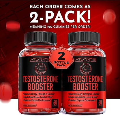 Testosterone Booster For Men Gummies - Enhances Strength & Stamina - Optimizes