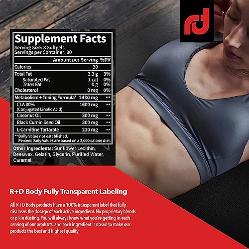 R+D Body Super Tone - Extreme CLA Supplement for Muscle Preservation, Enhanced Body