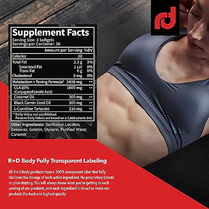 R+D Body Super Tone - Extreme CLA Supplement for Muscle Preservation, Enhanced Body