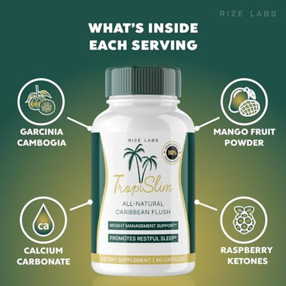 rize labs (5 Pack Tropislim Weight Loss Supplement, Tropislim Capsules for Total Body