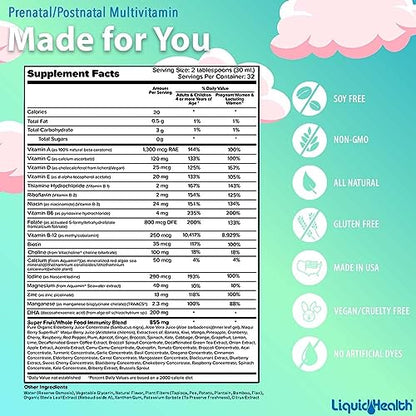 LIQUIDHEALTH Prenatal/Postnatal Multiple Liquid Women's Multivitamin