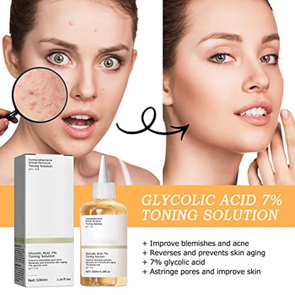 Glycolic Acid 7% Toner,Glycolic Sour 7% Toning,Exfoliate,and Rejuvenate Your Skin