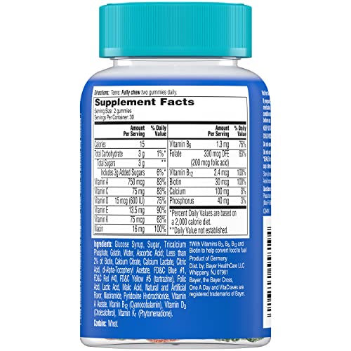 One A Day Teen for Him Multivitamin Gummies, Gummy Multivitamins with Vitamin A, C, D