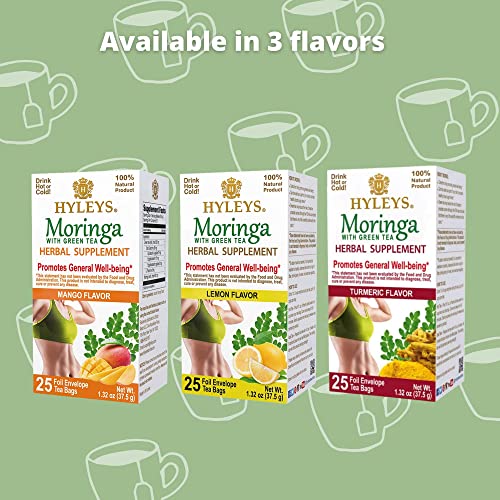 Hyleys Tea Moringa Oleifera with Mango Flavor - 25 Tea Bags (Miracle Tree Tea)