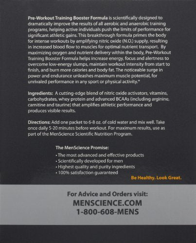 MenScience Androceuticals Pre-Workout Training Booster Formula, 0.4 oz