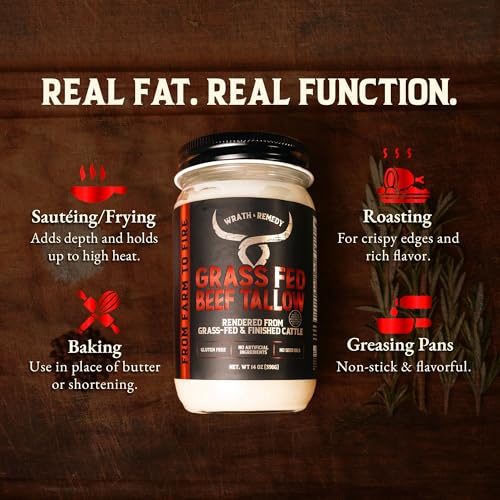 Wrath & Remedy Bundle of Grass Fed Beef Tallow (14 OZ) & Unscented Whipped Tallow Honey Balm (4 OZ)