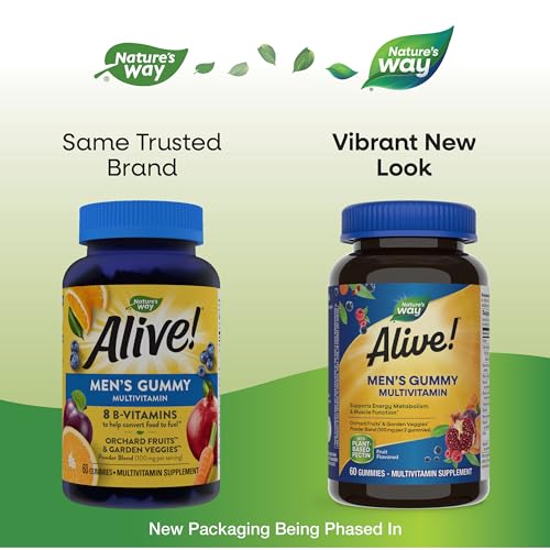 Nature's Way Alive! Men's Daily Gummy Multivitamin, Supports Energy Metabolism