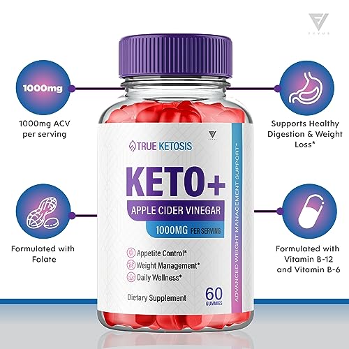 (3 Pack) True Ketosis Keto Gummies for Weight Loss, True Ketosis Keto ACV Gummies