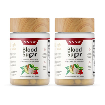 Snap Supplements Blood Sugar Blend with Berberine, CoQ10, 60 Vegan Capsules | Support Already Healthy Blood Sugar, Metabolic Health and Energy, Sugar Free, with CoQ10, Cinnamon (Packaging May Vary)