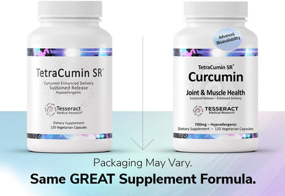 Tesseract TetraCumin SR Turmeric Curcumin Supplement, 120 Capsules | Sustained Release, Metabolite, Supports Joint Comfort, Mobility & Flexibility, For Women & Men, Curcuma Capsules, Gluten Free