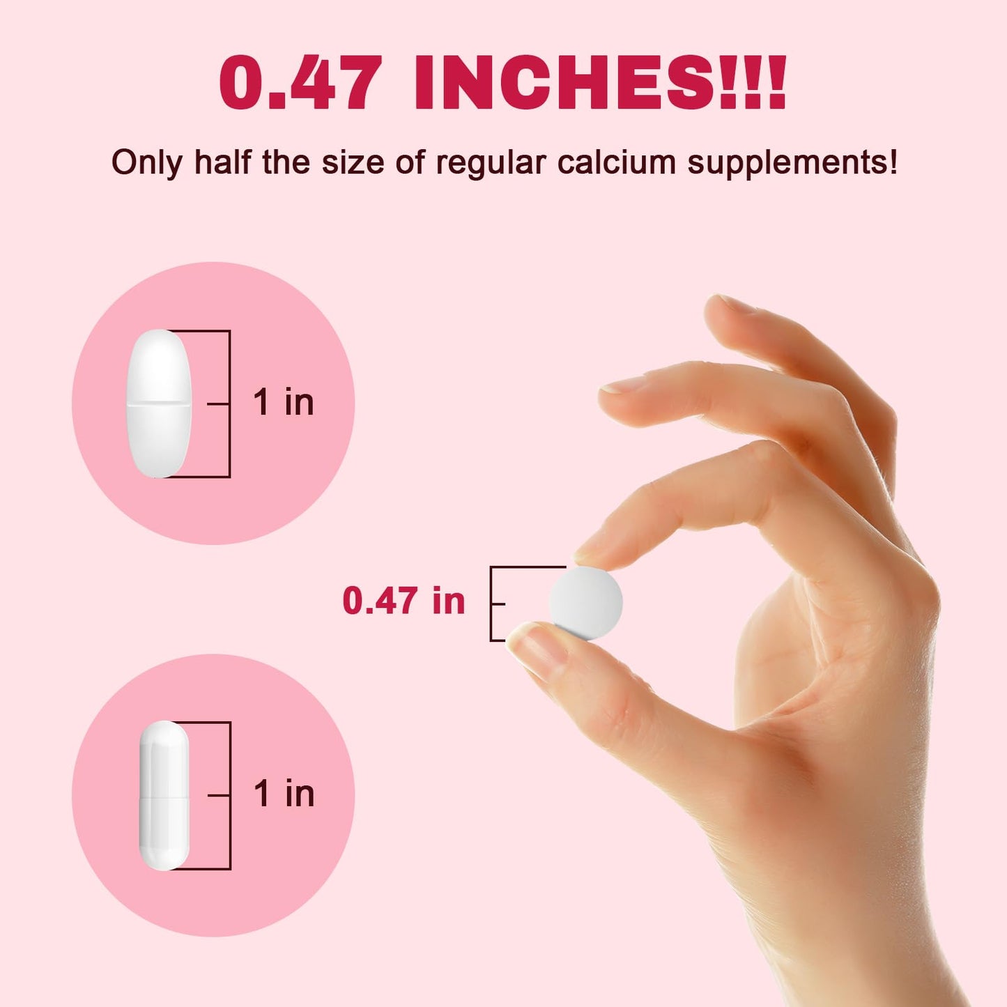 Calcium Citrate 1200 mg with Vitamin D3 Supplement for Women & Men, Calcium Magnesium Zinc D3 for Bone Muscle & Teeth Health - 120 Count - 60 Day Vegan Supply