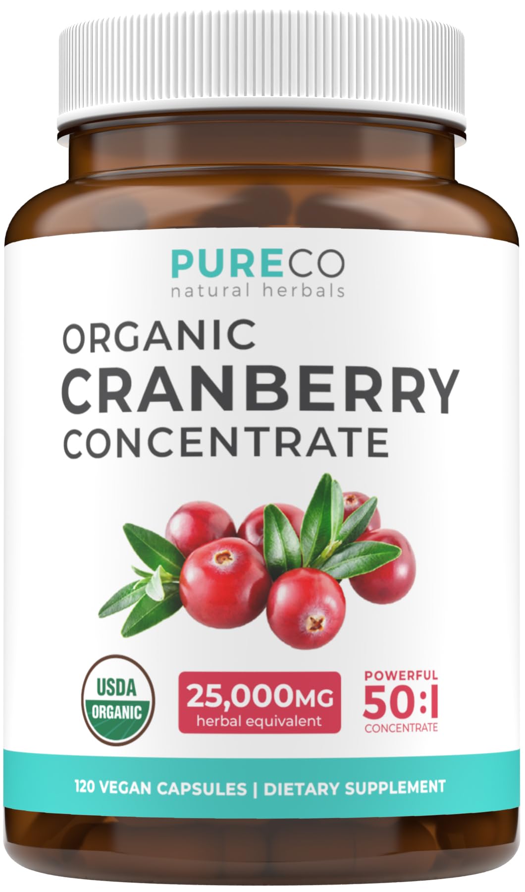 Organic Cranberry Pills - Vegan Supplement for Urinary Tract Health & Kidney Cleanse - Cranberry Pills for Women 500mg 50:1 Cranberry Concentrate Per Serving - Urinary Tract Support - 60 Capsules