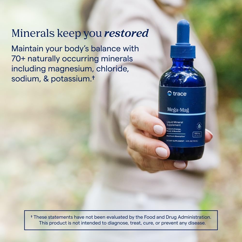 Trace Minerals Mega-Mag Ionic Magnesium Liquid Drops Supplement, 4 fl oz